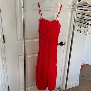 Red Spaghetti Strap Maxi Dress